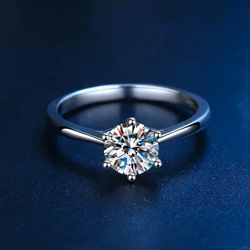 18K Gold Plated Moissanite Engagement Ring