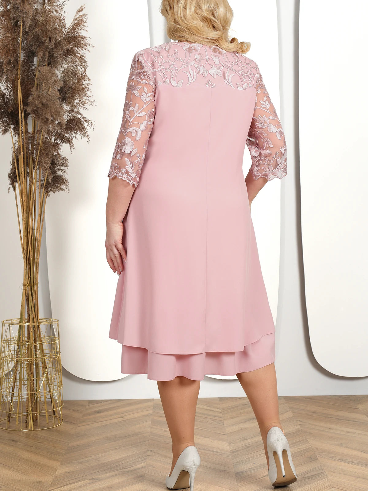 Plus Size Wedding Guest Chiffon Mother's Dress