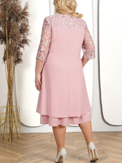 Plus Size Wedding Guest Chiffon Mother's Dress