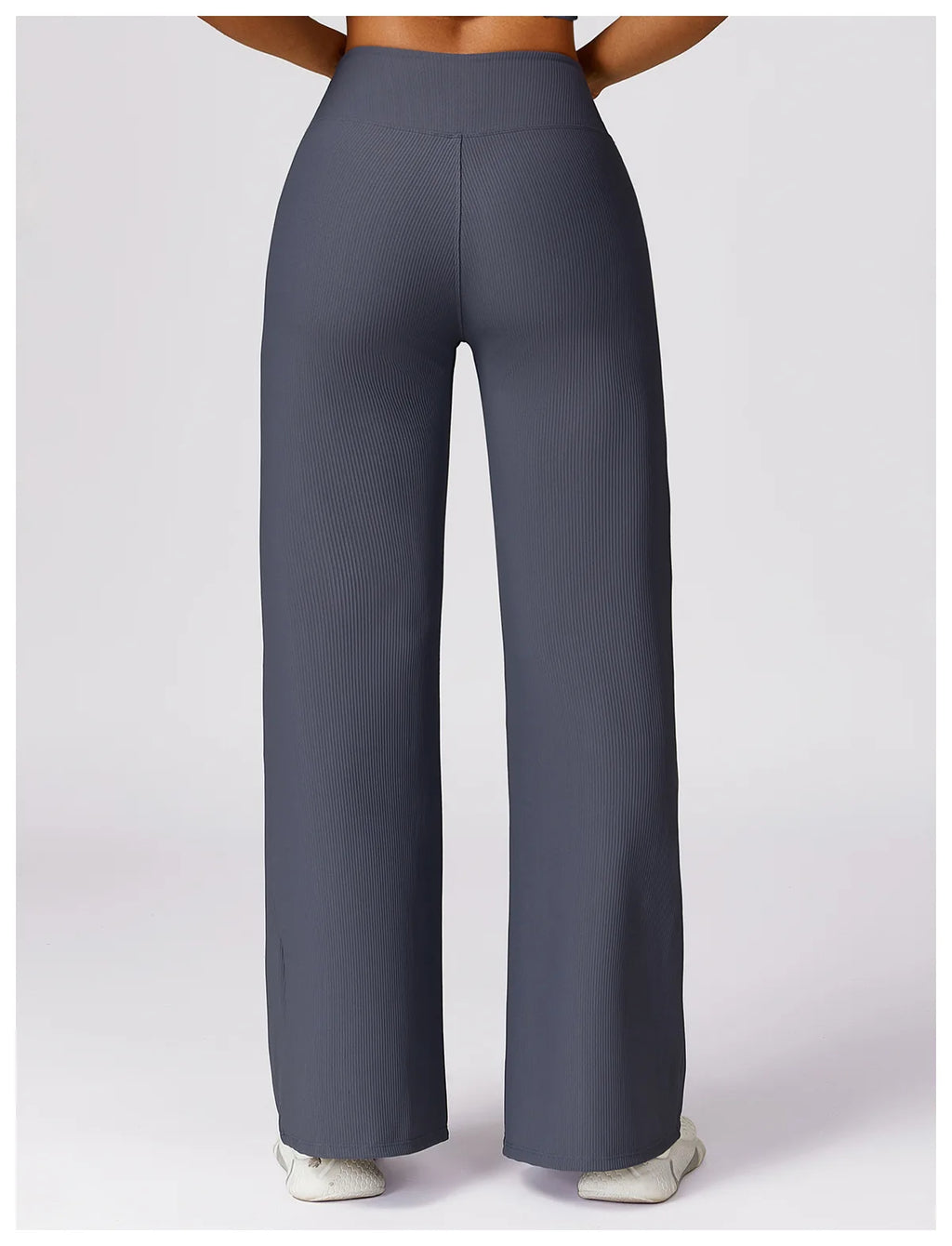 High Waist Wide Leg Striped Workout Trousers