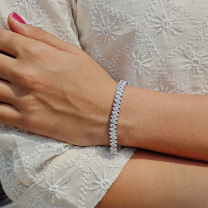 Marquise Cut Moissanite Tennis Bracelet - GRA Certified