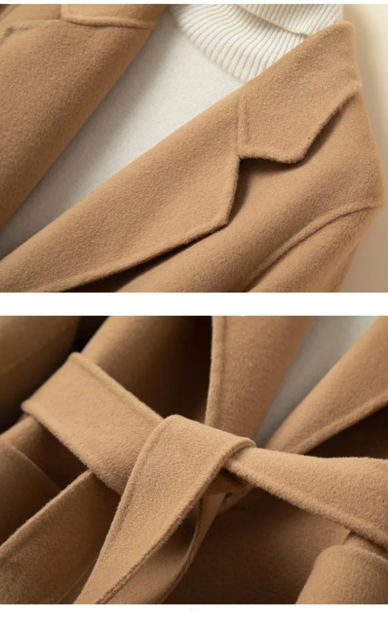 Women’s 100% Pure Wool Belted Winter Coat