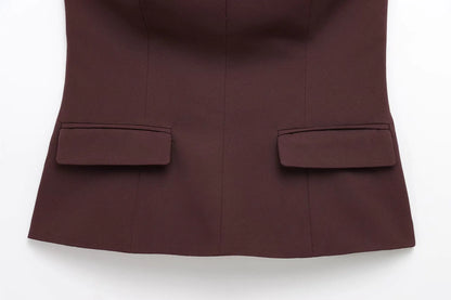 Strapless Blazer Design Crop Top