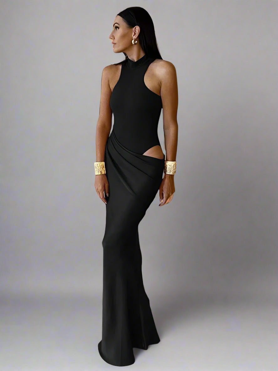 Sleeveless Cut-Out Floor-Length Dress