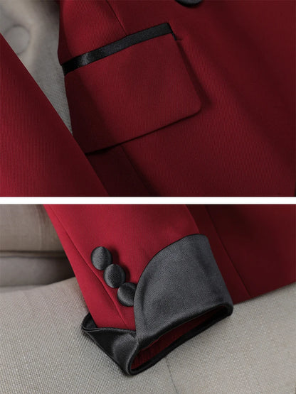 Satin Detail Women’s Formal Pant Suit