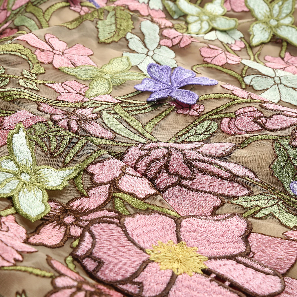 Floral Embroidery Halter Neckline Mini Dress