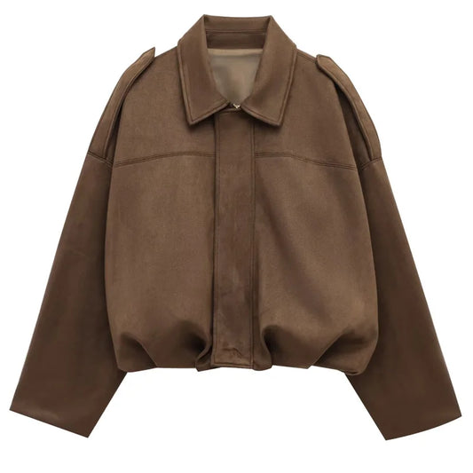 Women's Suede Bomber Jacket