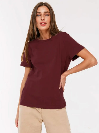 100% Cotton Basic Solid Color T-Shirt