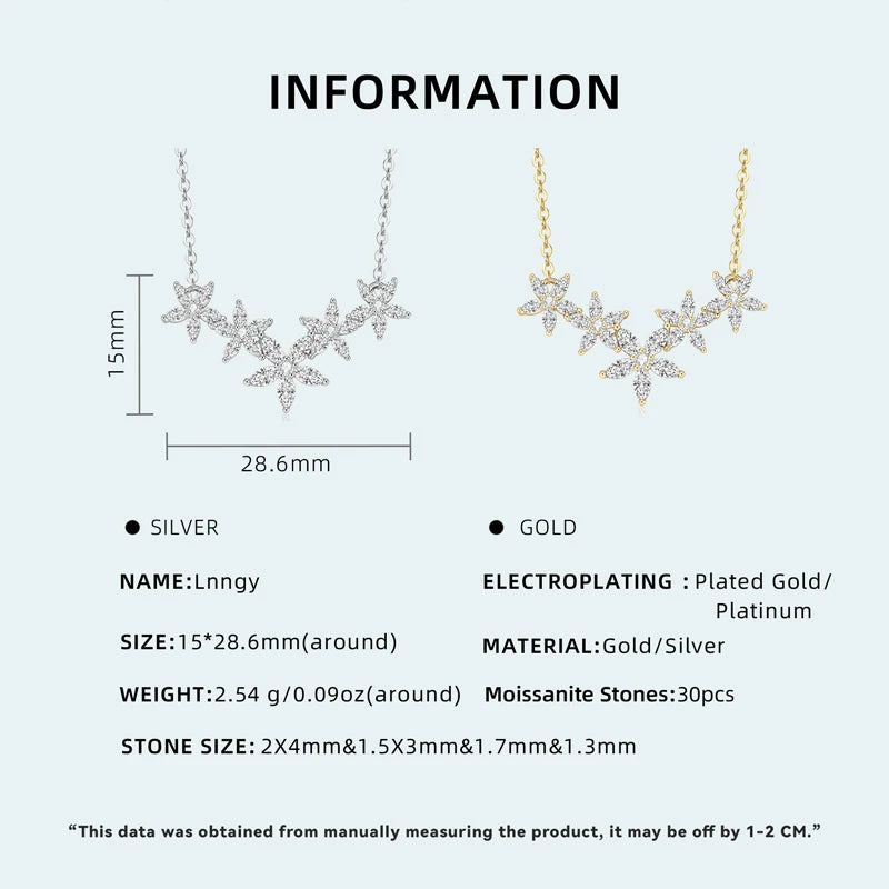 Flowers Design Moissanite Necklace