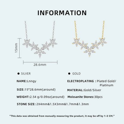 Flowers Design Moissanite Necklace