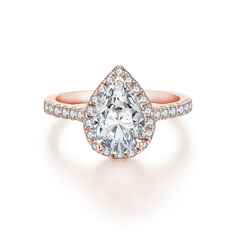 2 Carat Pear Cut Moissanite Wedding Ring