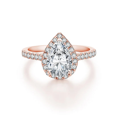 2 Carat Pear Cut Moissanite Wedding Ring