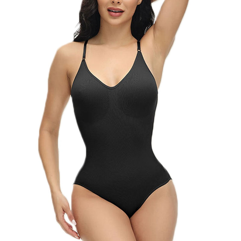 V Neckline Spaghetti Strap Shapewear Bodysuits