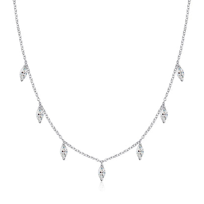 Marquise Cut Moissanite Stacking Necklace -  Gift for Women