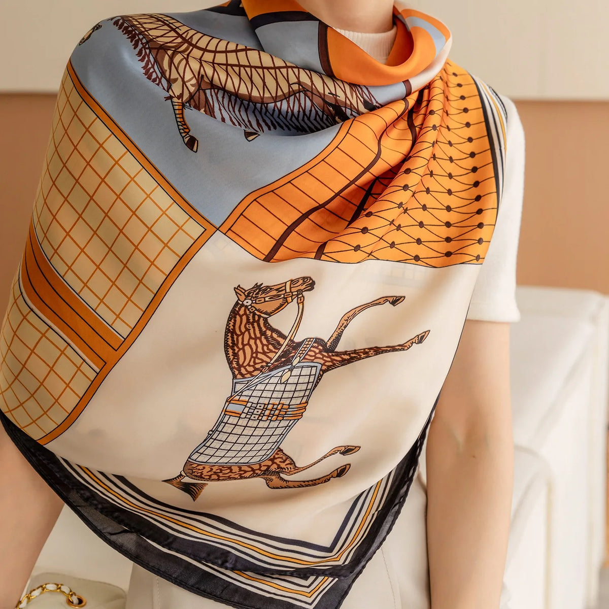 Silk Feel 110*110 CM Luxury Design Scarf