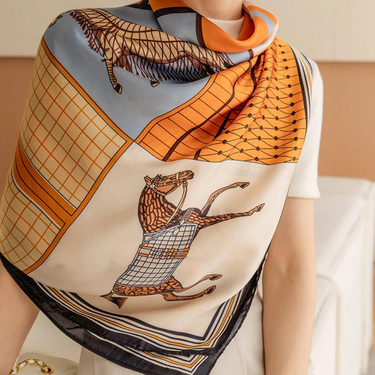 Silk Feel 110*110 CM Luxury Design Scarf