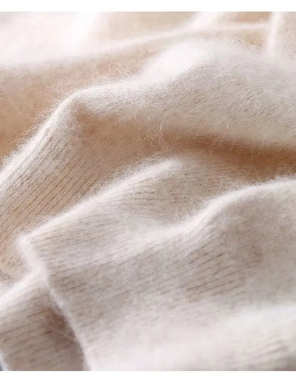 100% Mink Cashmere Round Neck Knitted T-Shirt Sweater