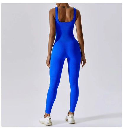 Seamless One-Piece U Neckline Skinny Leg Yoga Jumpsuit