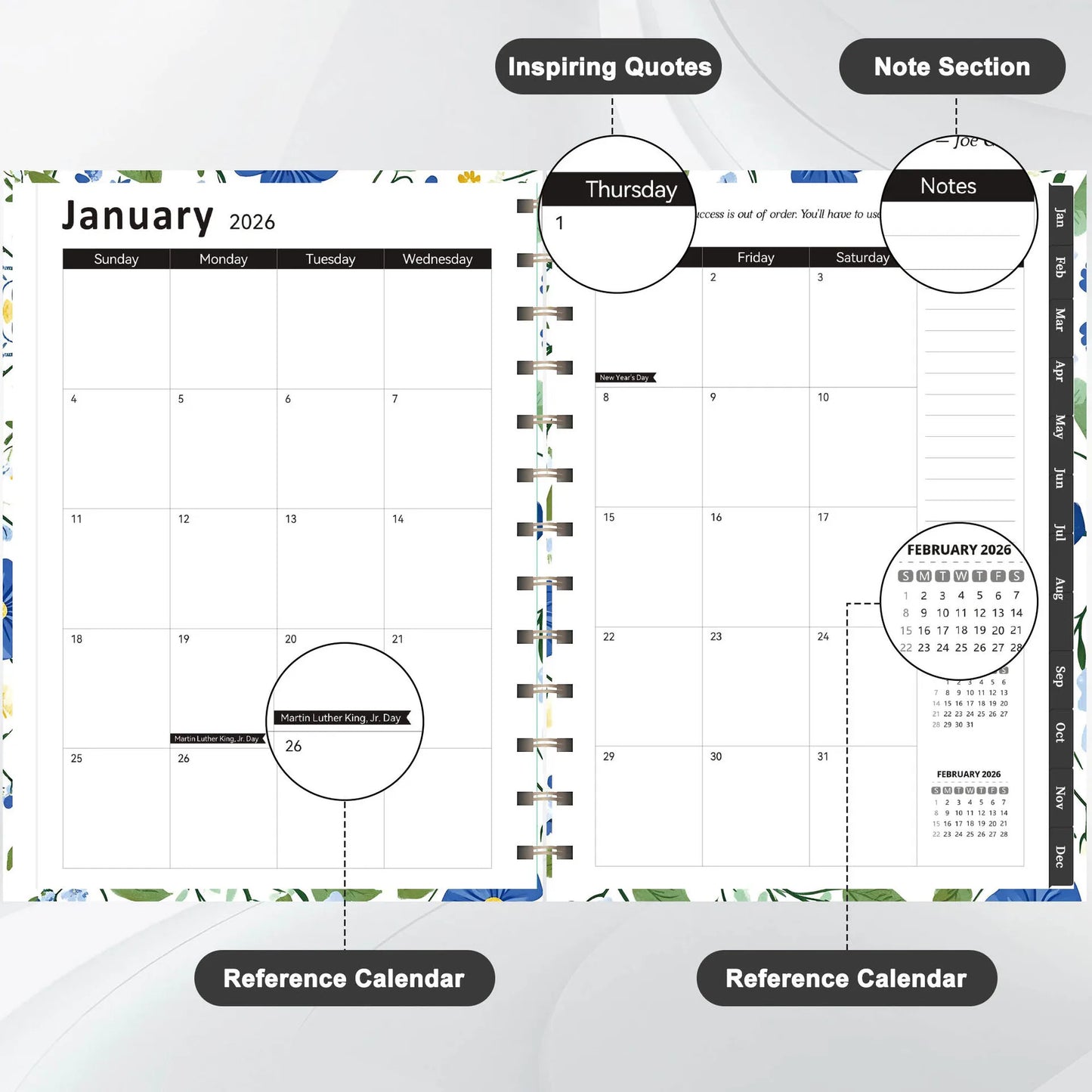 2026 Weekly & Monthly Planner - Multifunctional Business Planner