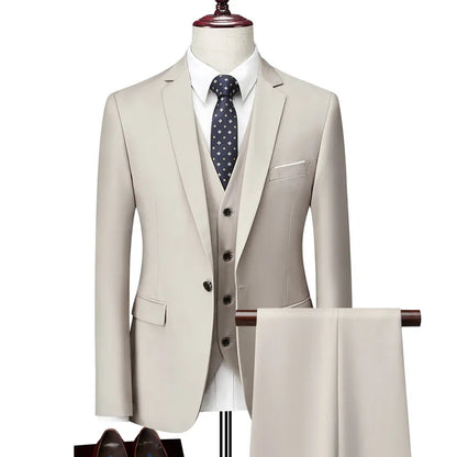 Blazer, Vest, and, Trousers Suit 3 Pcs Formal