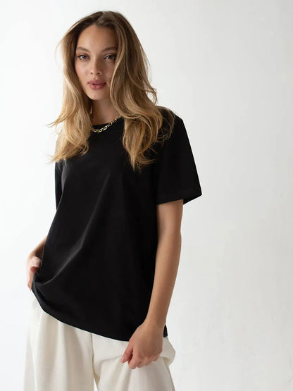 100% Cotton Basic Solid Color T-Shirt