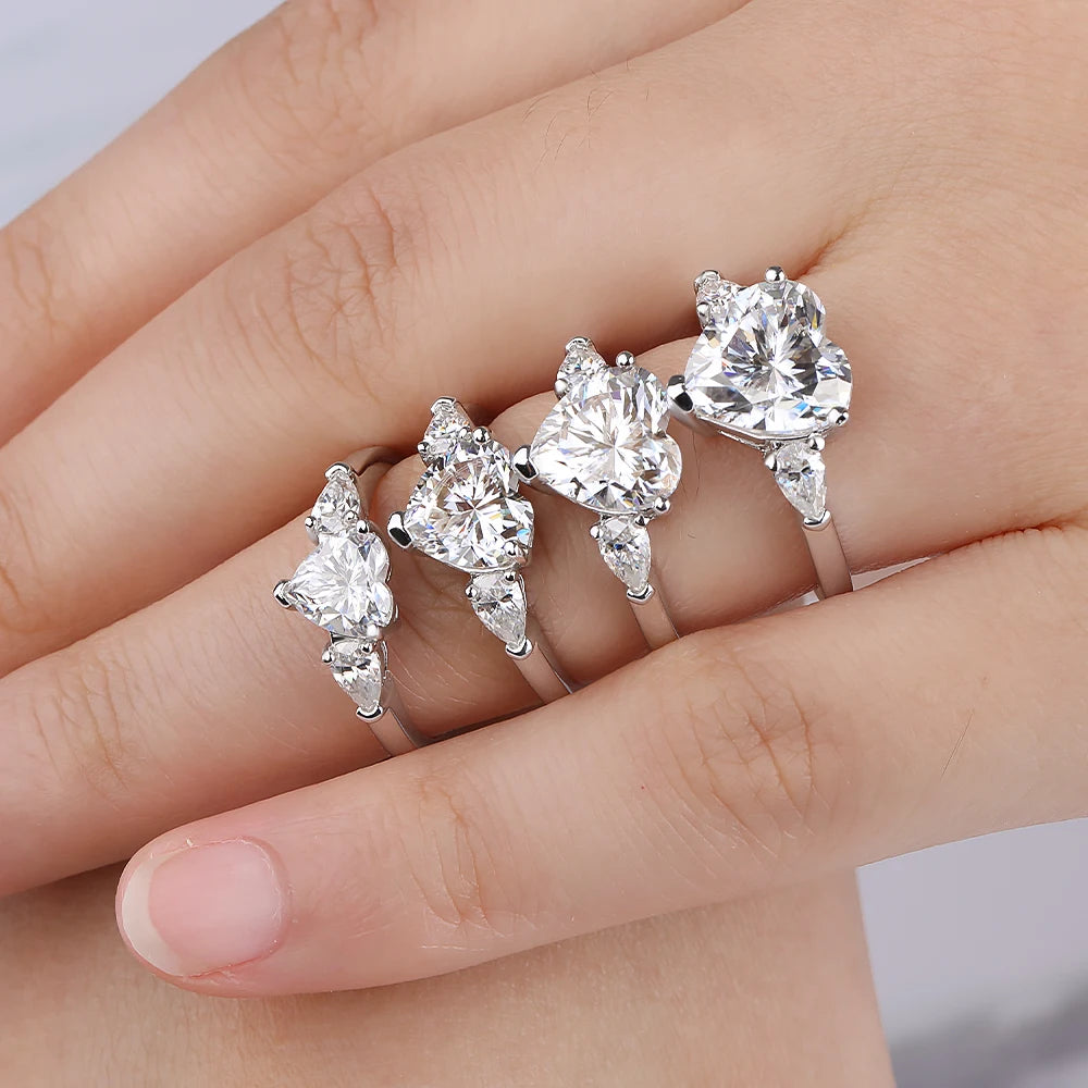 Heart Cut Moissanite Diamond Solitaire Ring - Valentine's Gift For Her