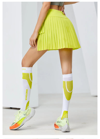 High Waist Double Layer Pleated Golf Tennis Skirt