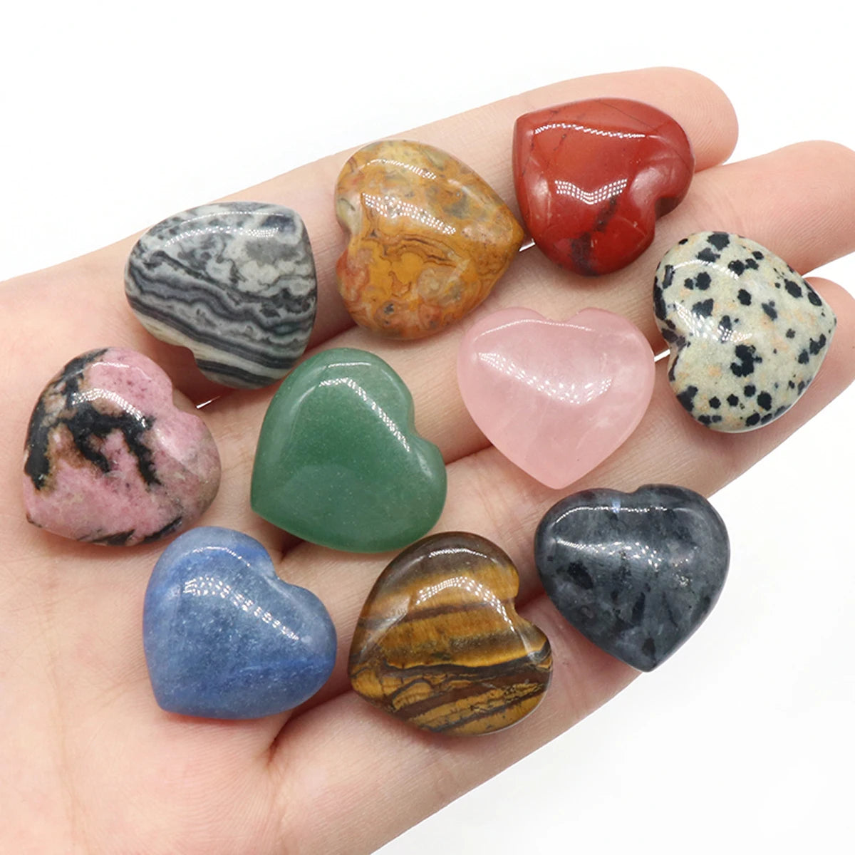 5Pcs/ Lot Heart Shape Natural Stones