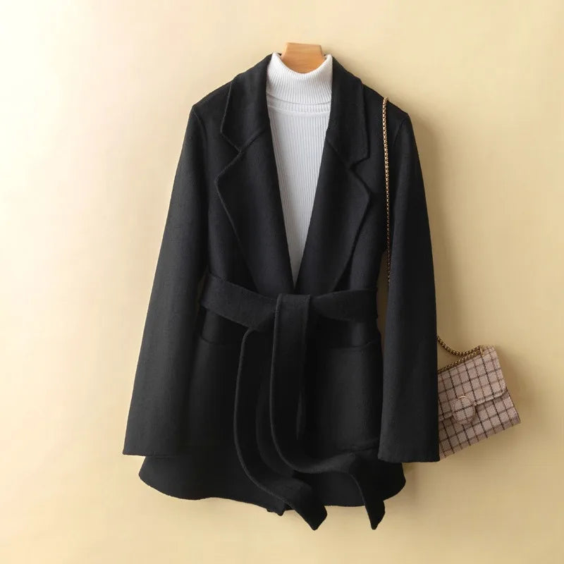 Women’s 100% Pure Wool Belted Winter Coat