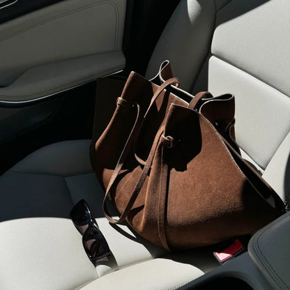 Custom Initials Large Capacity Faux Suede Tote Bag