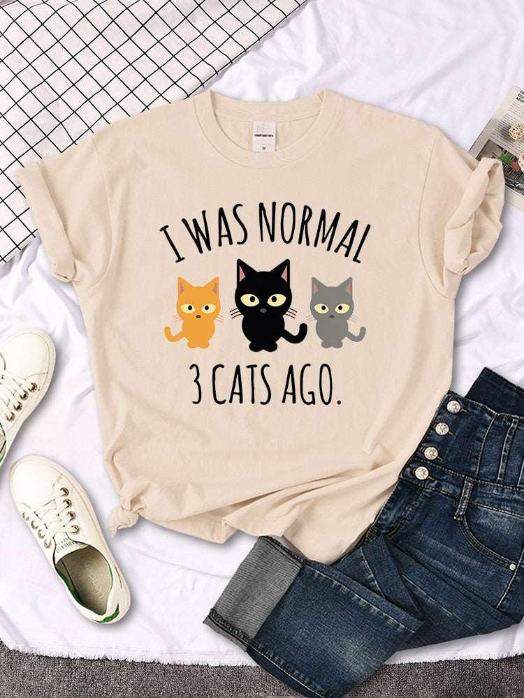 I Was Normal 3 Cats Ago Women's Oversized T-Shirt