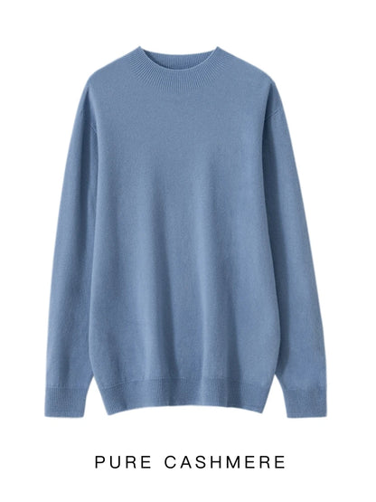 Men's 100% Merino Wool Mock Neck Pullover – Luxury Knit Sweater