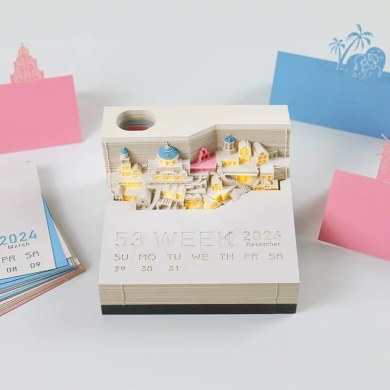 3D Time Piece 2026 Calendar With Light - Gift for Christmas