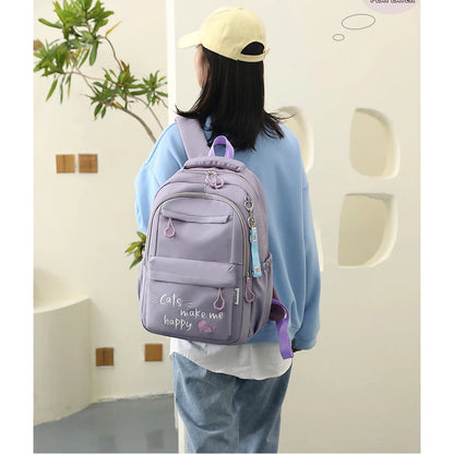 Large Capacity Teenage Girls School Waterproof Backpack