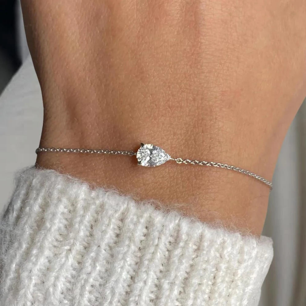 Solitaire Moissanite Bracelet - All Cuts / Christmas Gift for Her