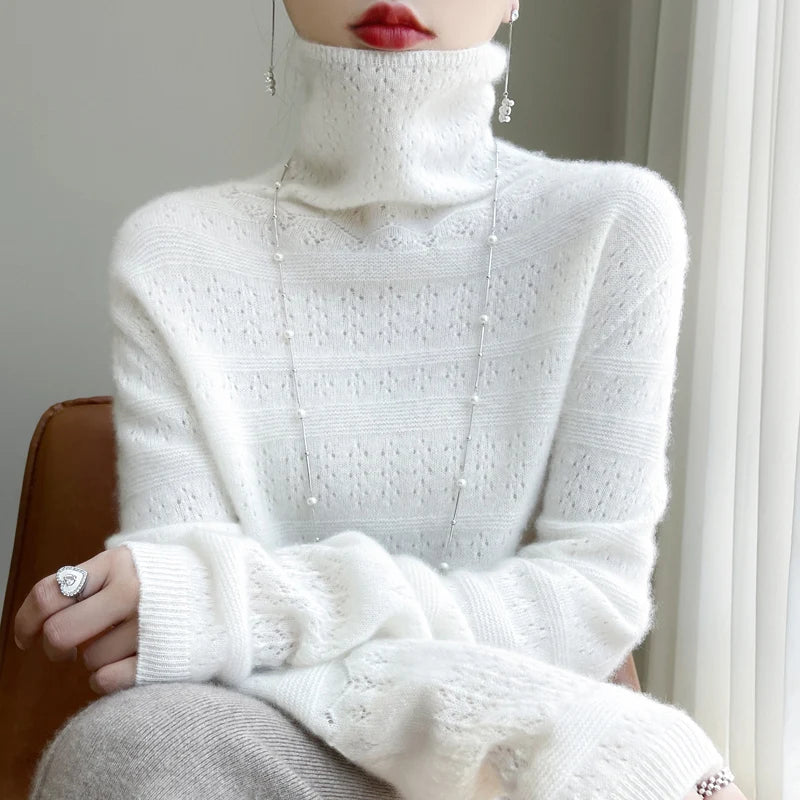 100% Merino Wool Warm Turtleneck Sweater