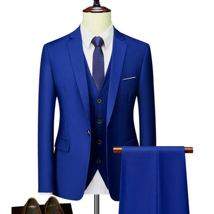 3 Pcs Formal Blazer, Vest and, Trousers Suit