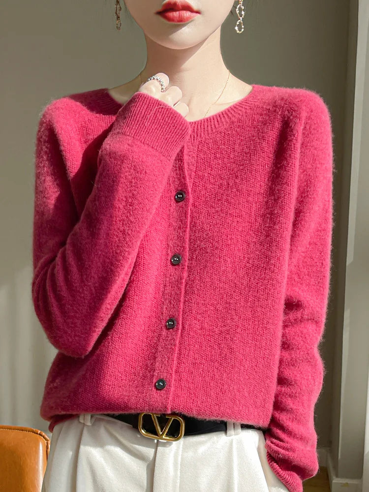 100% Merino Wool Women’s Basic Cardigan