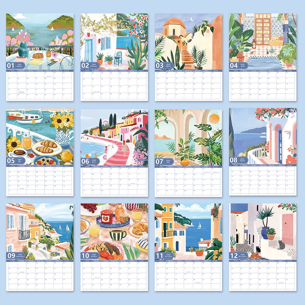 2026 Italian Art Wall Calendar - Christmas Gift