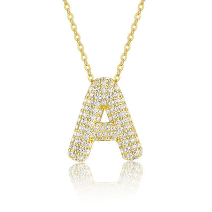 Moissanite Bubble Letter Necklace - Christmas Gift