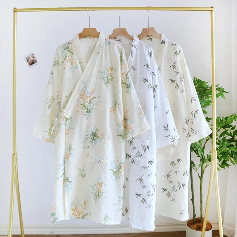 100% Cotton Kimono Robe Breastfeeding Robe