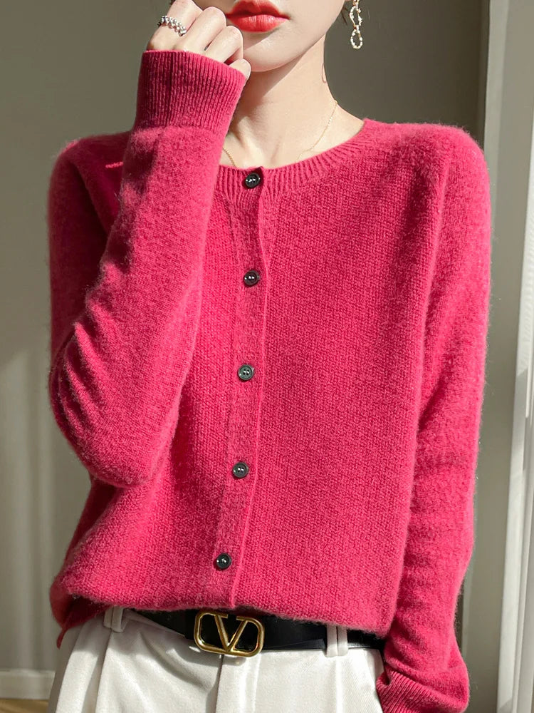 100% Merino Wool Women’s Basic Cardigan
