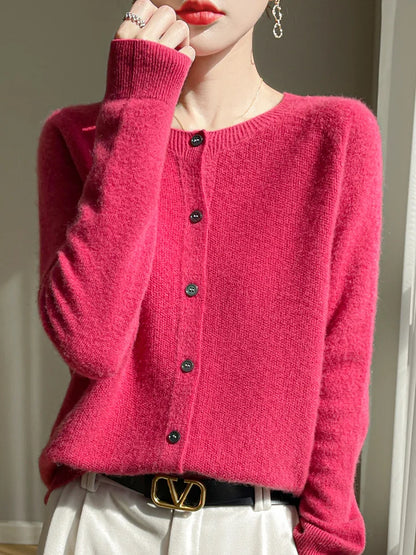 100% Merino Wool Women’s Basic Cardigan