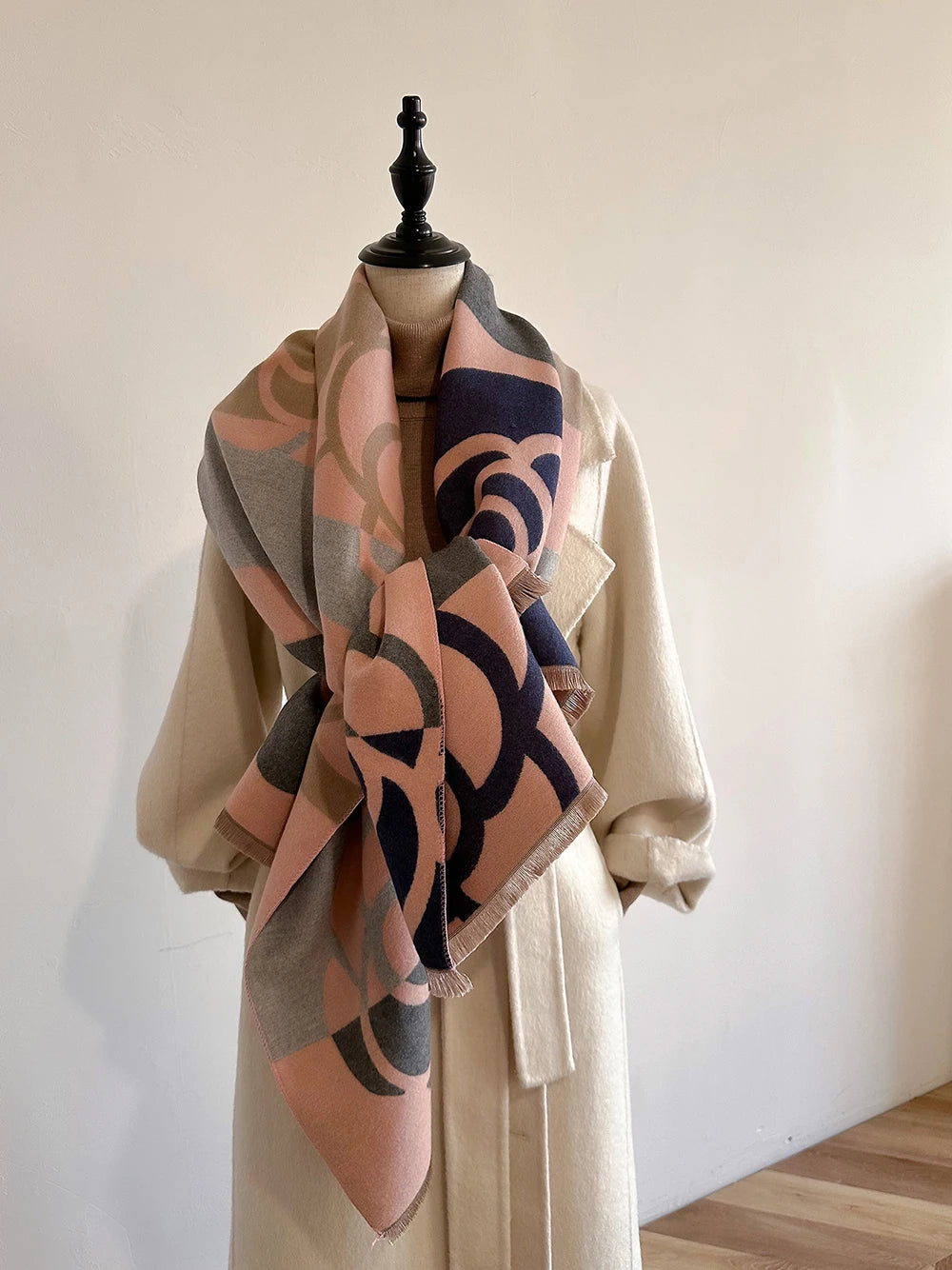 Floral Double-sided Cashmere Pashmina Scarf