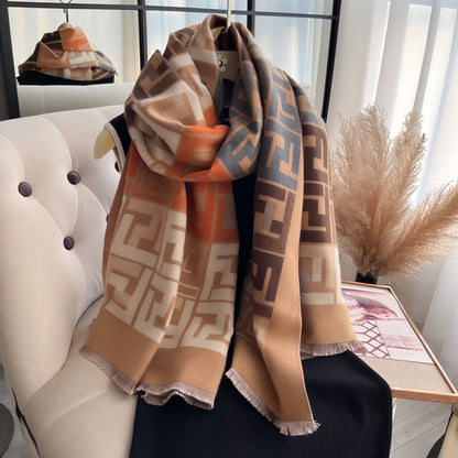 Double-Sided Luxury Cashmere Pashmina Scarf - Christmas Gift