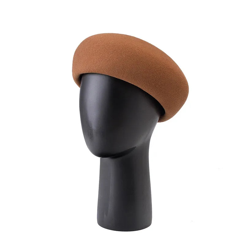 100% Wool Felt Blocked Beret Women's Hat - Christmas Gift