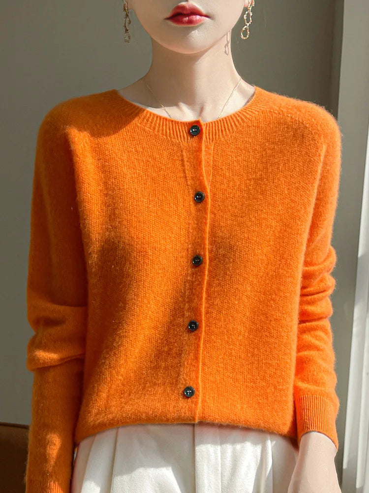 100% Merino Wool Women’s Basic Cardigan