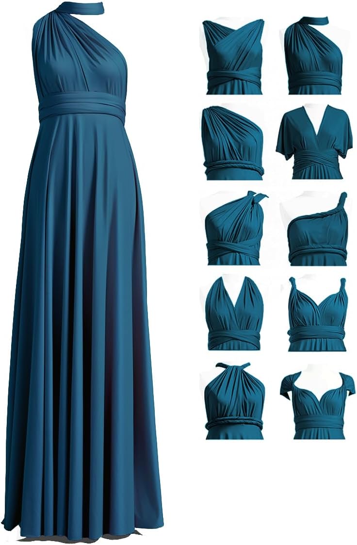 72 Styles Multiway Infinity Dress Shades of Blue Bridesmaids Floor Length Dress