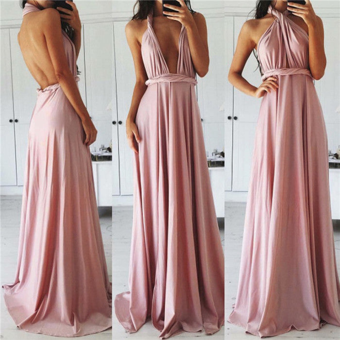 Floor Length Maxi Wrap Convertible Infinity Bridesmaid Multiway Dress