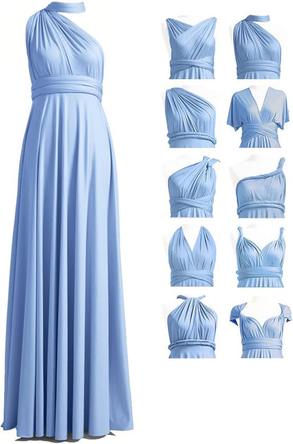 72 Styles Multiway Infinity Dress Shades of Blue Bridesmaids Floor Length Dress